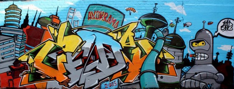 graffiti amiens decoration kzed axdk amiens graffiti theme futurama