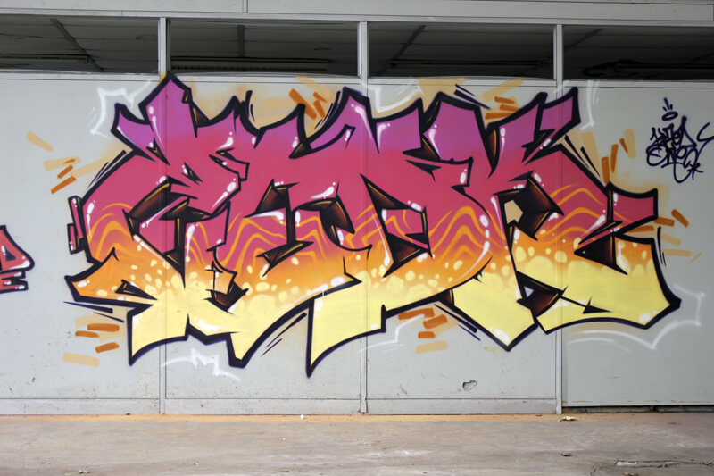 graffiti de Kzed Rose Orangée - Amiens - décoration